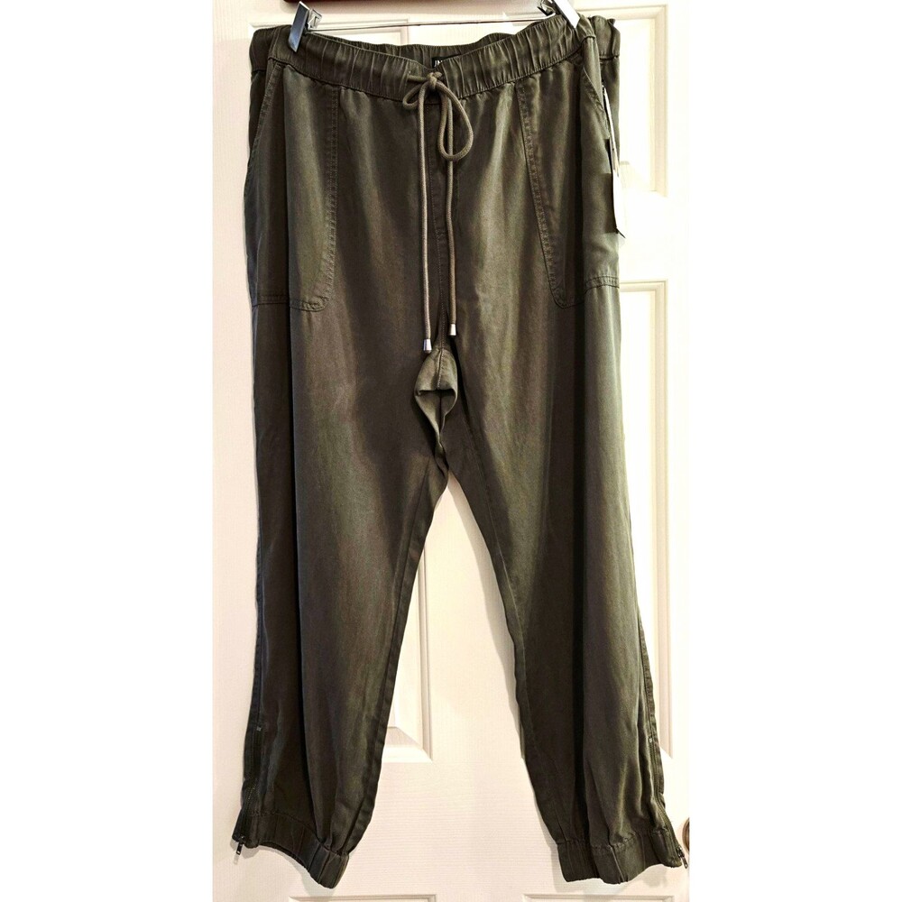 JNY Jones New York Cargo Utility Pants 1X NWT Lyocell Olive Green Zipper Jogger